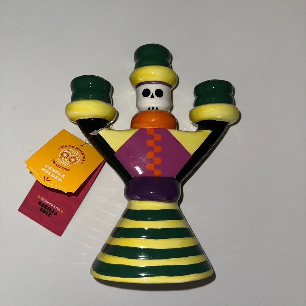 Target x Cecilia Ruiz 2025 Dia de Los Muertos 3 pillar ceramic candle holder